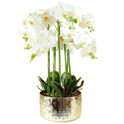 Mű orchidea , cserepes óriási műnövény,valódi tapintás 67cm