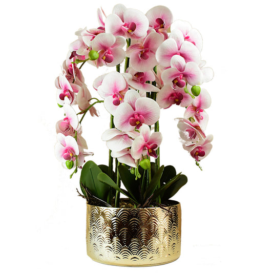 Mű orchidea , cserepes óriási műnövény,valódi tapintás 67cm