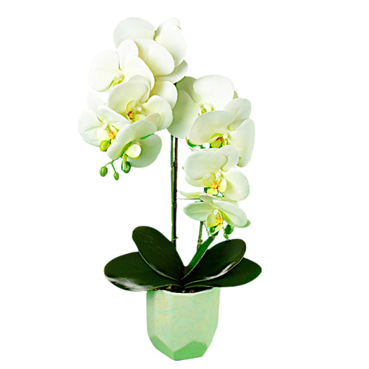 Cserepes műnövény, orchidea  fehér 50cm