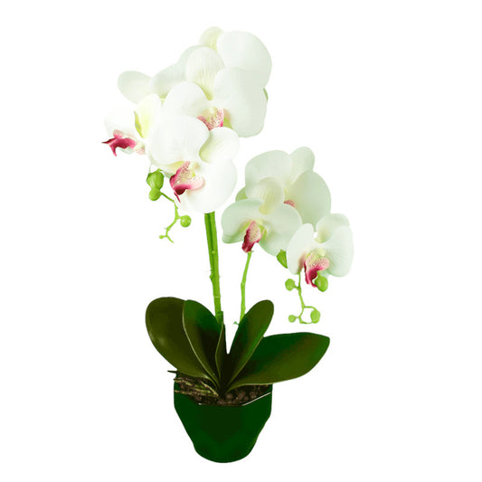 Mű orchidea, Cserepes fehér művirág, orchidea fehér 45cm